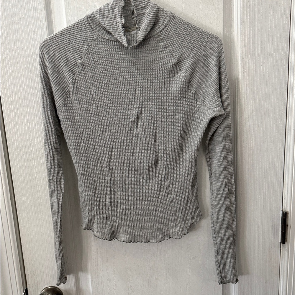 Free People Light Gray Turtleneck Sweater